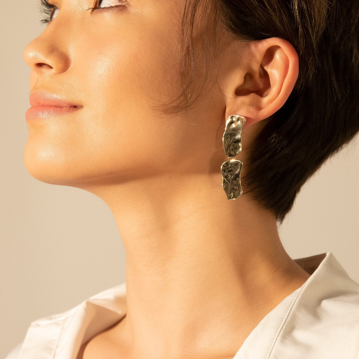 Gold Irregular Drop Earrings
