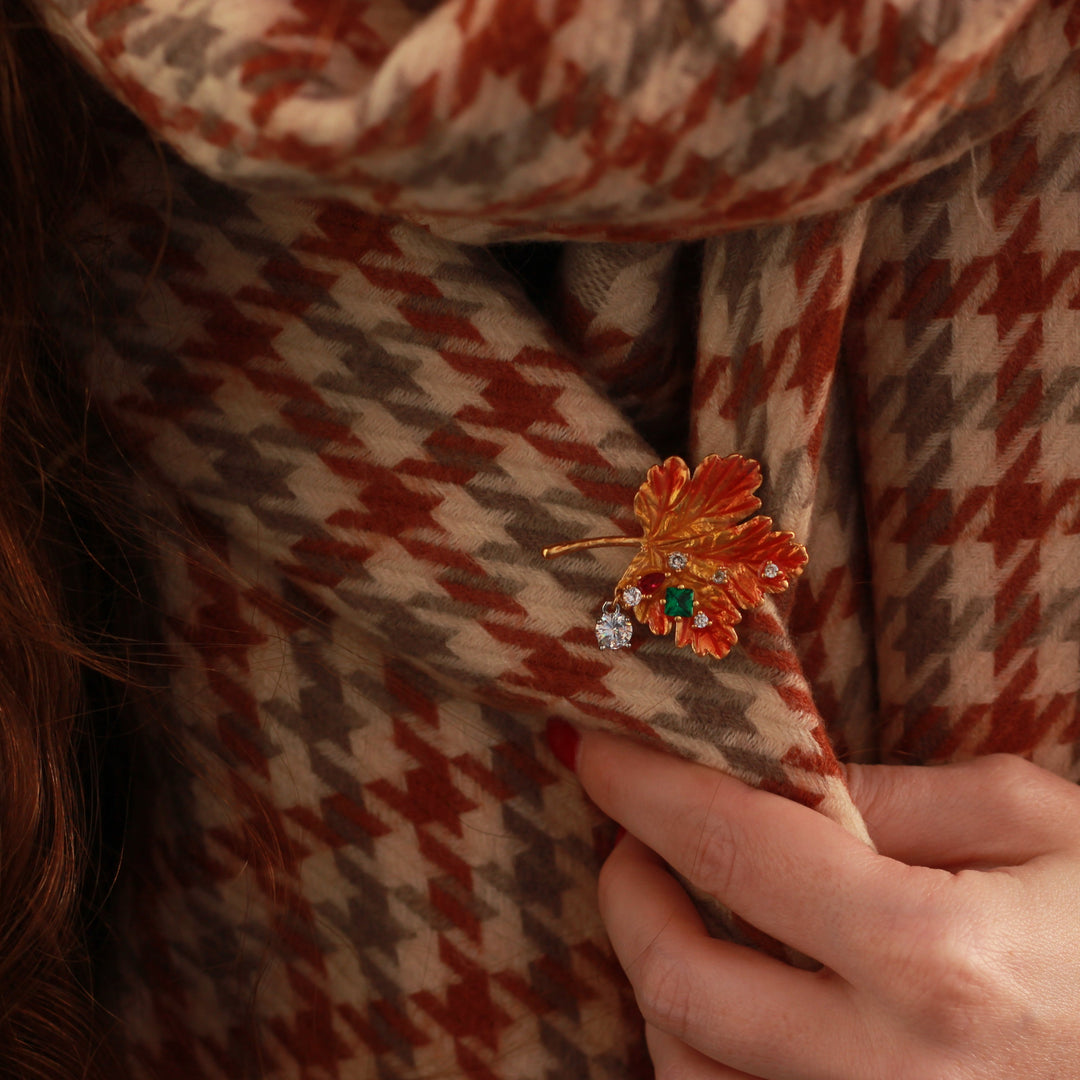 Autumn Maple Leaf Brooch