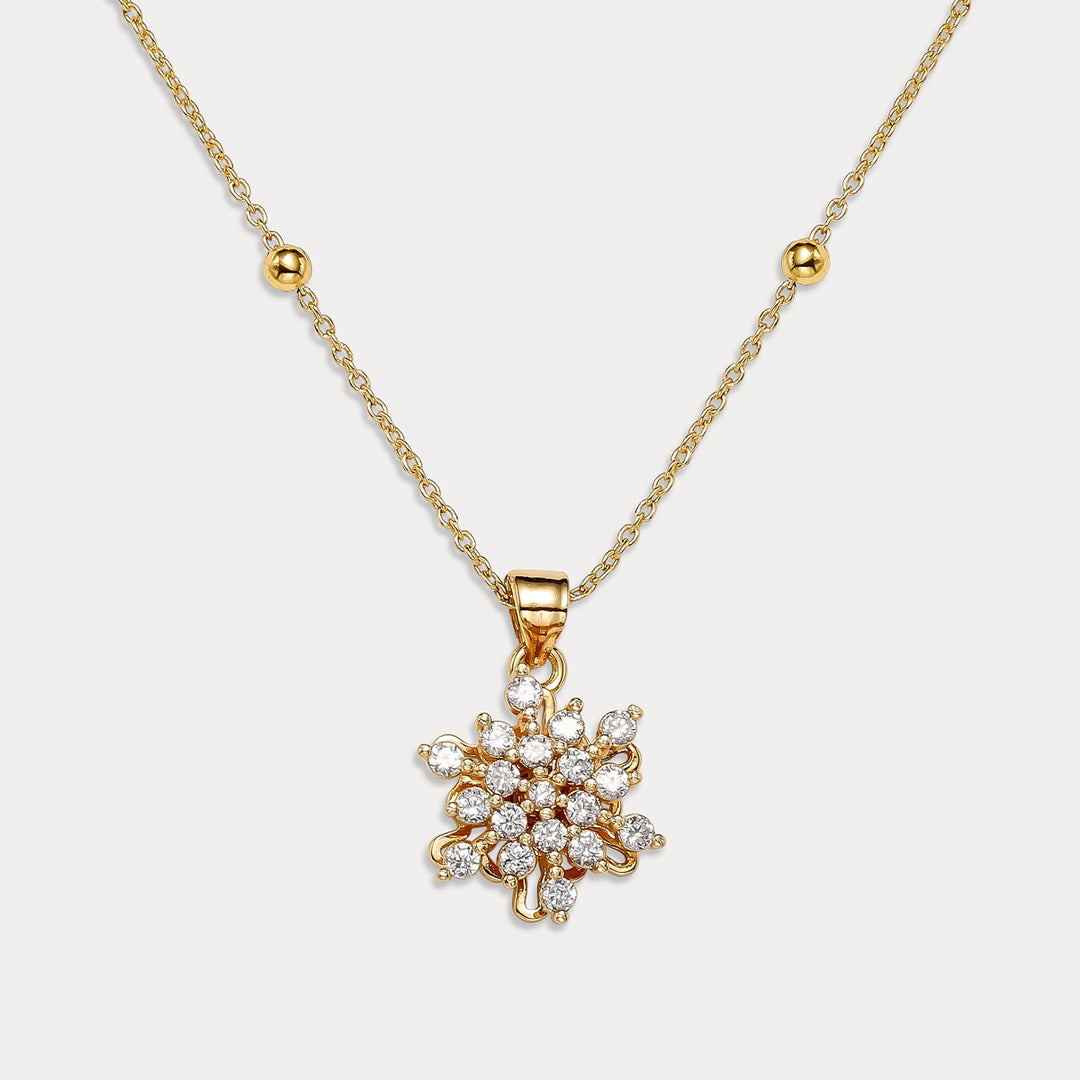 Rotating Snowflake Necklace