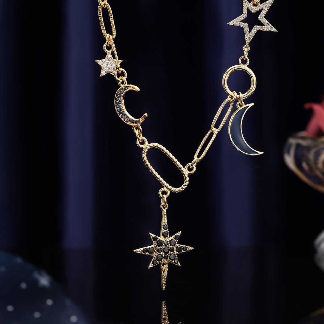 Moon Star Diamond Night Necklace