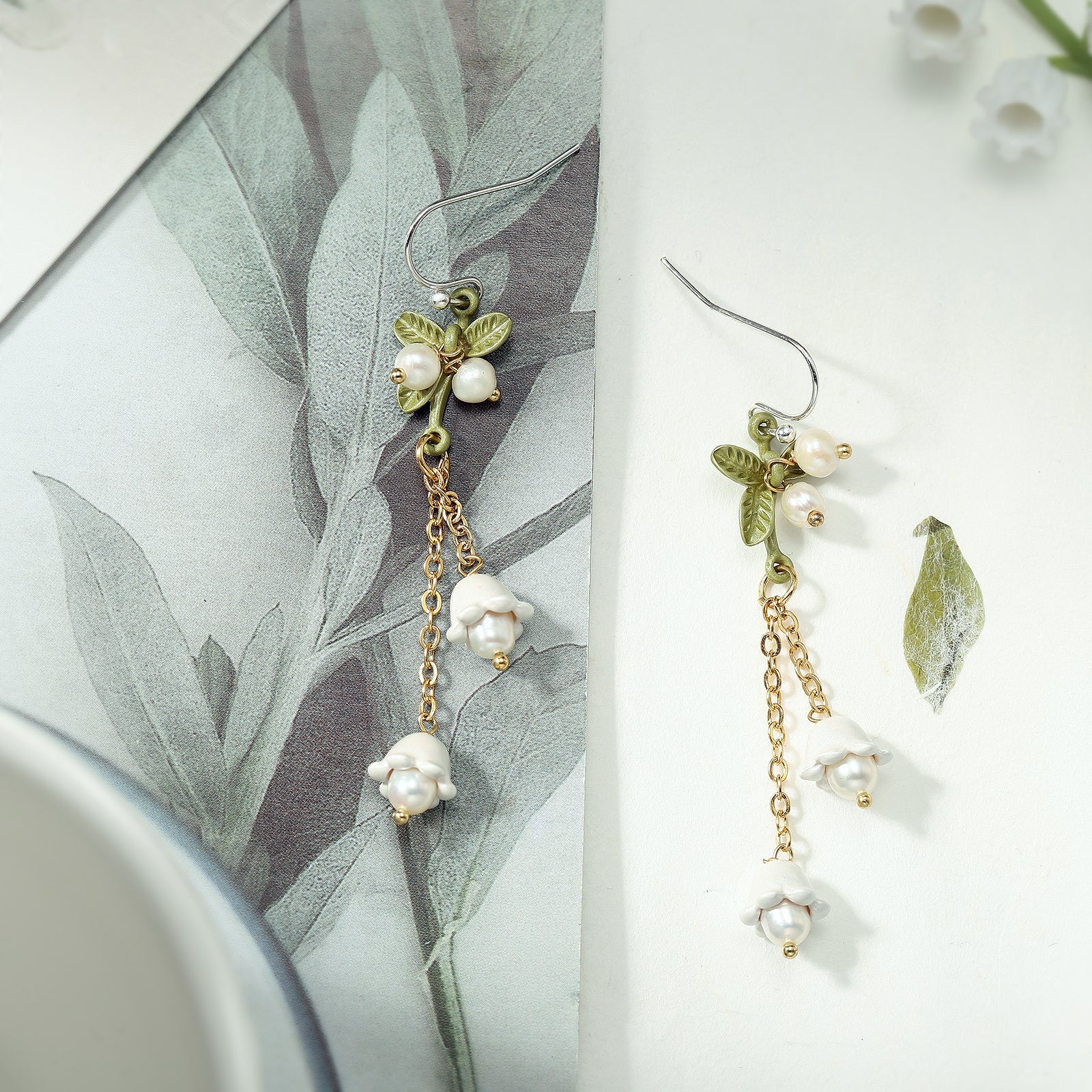 Lily Of The Valley Tassel Chain Earrings