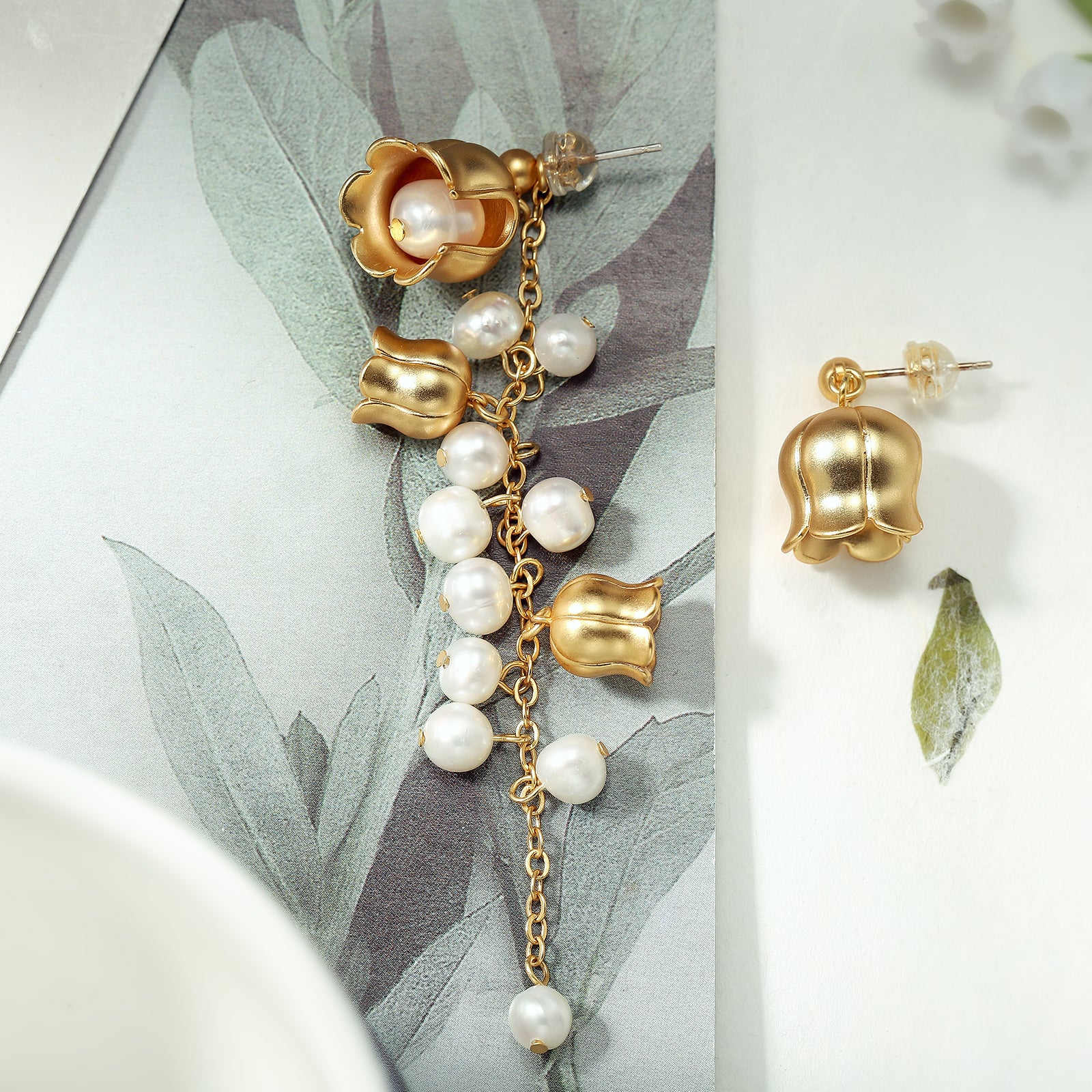 Lily Of The Valley Freshwater Pearl Earrings