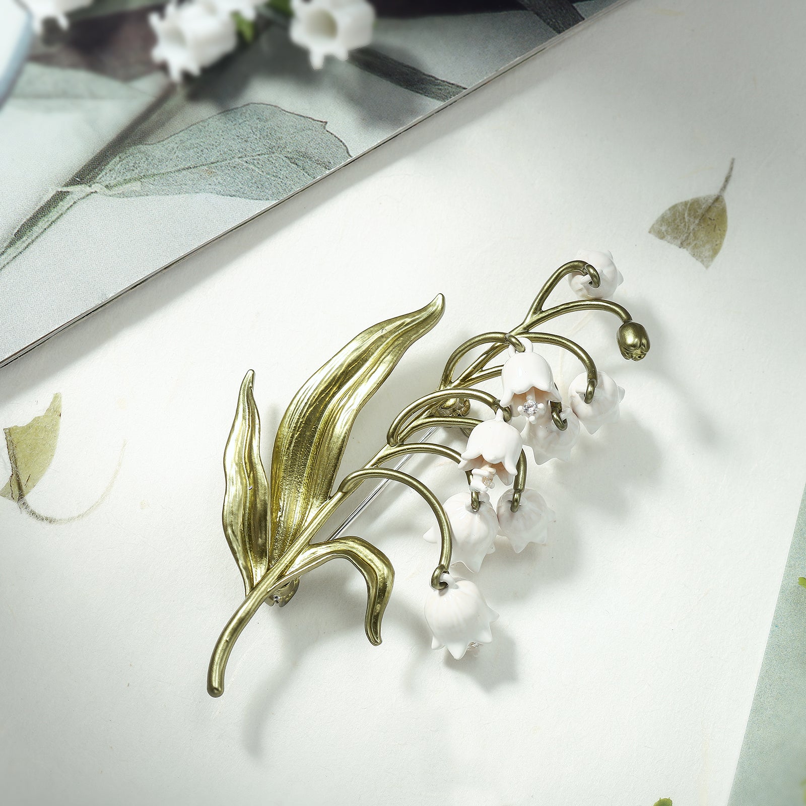 Sparkly Lily Of The Valley Brooch