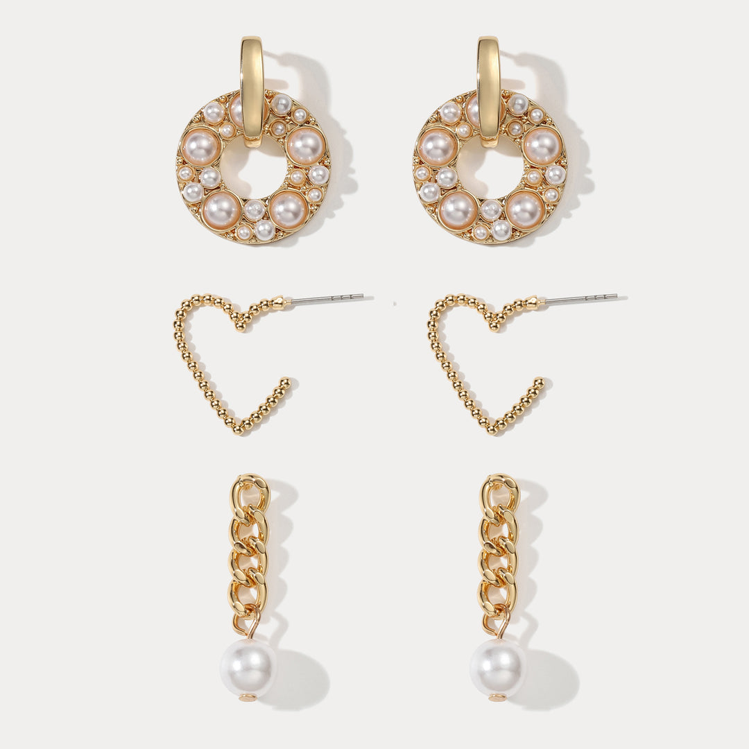Selenichast Pearl Earrings Set