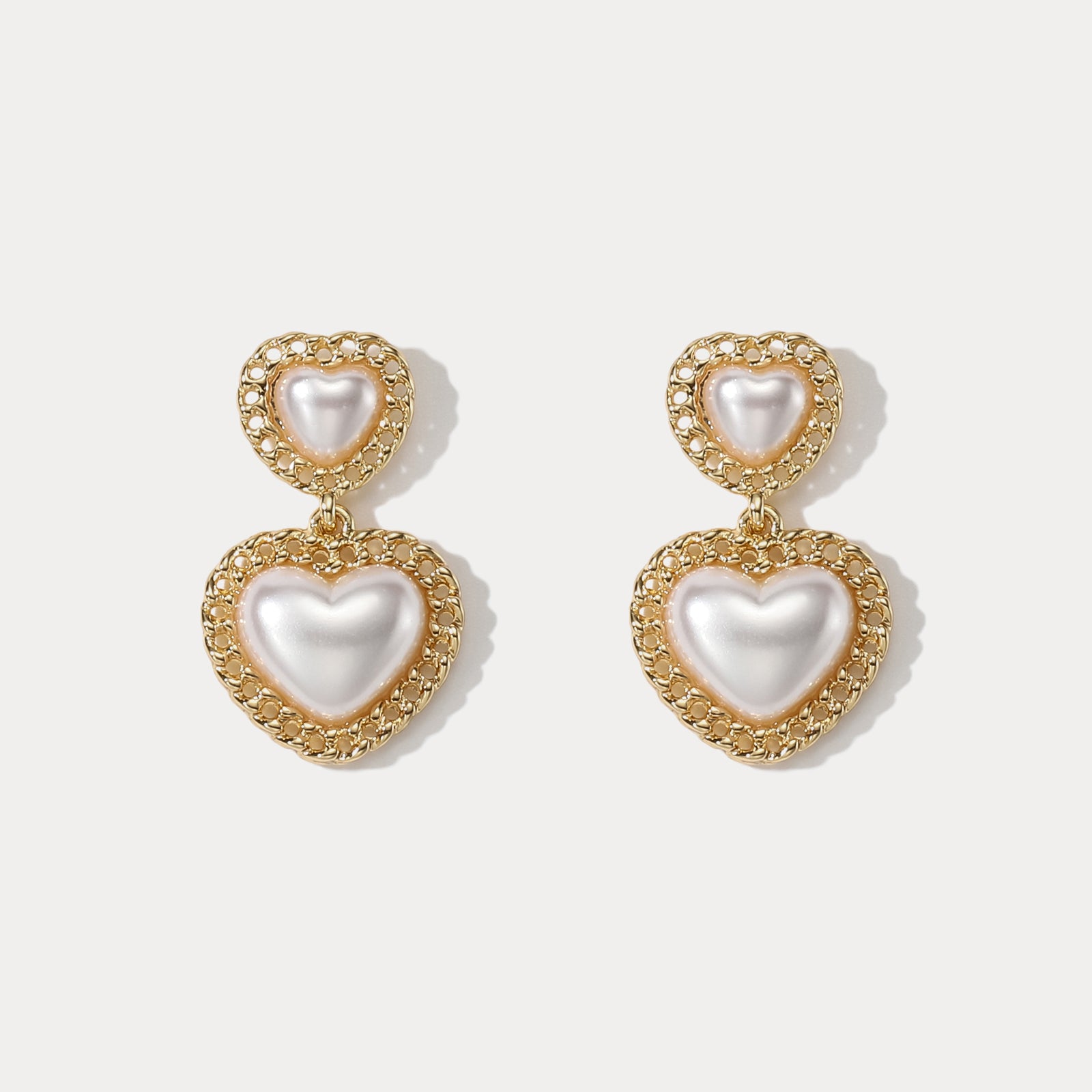 Selenichast Pearl Heart Earrings