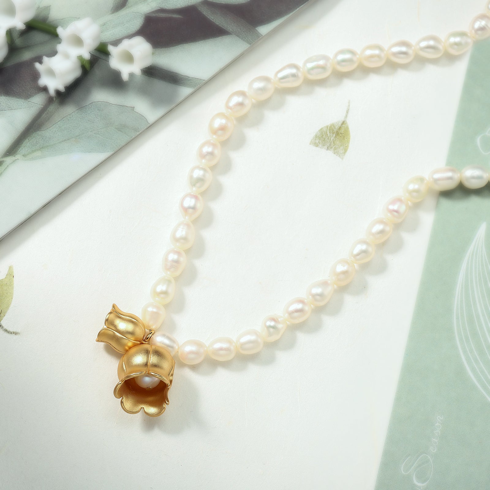 Lily Of The Valley Pearl Nature Necklace