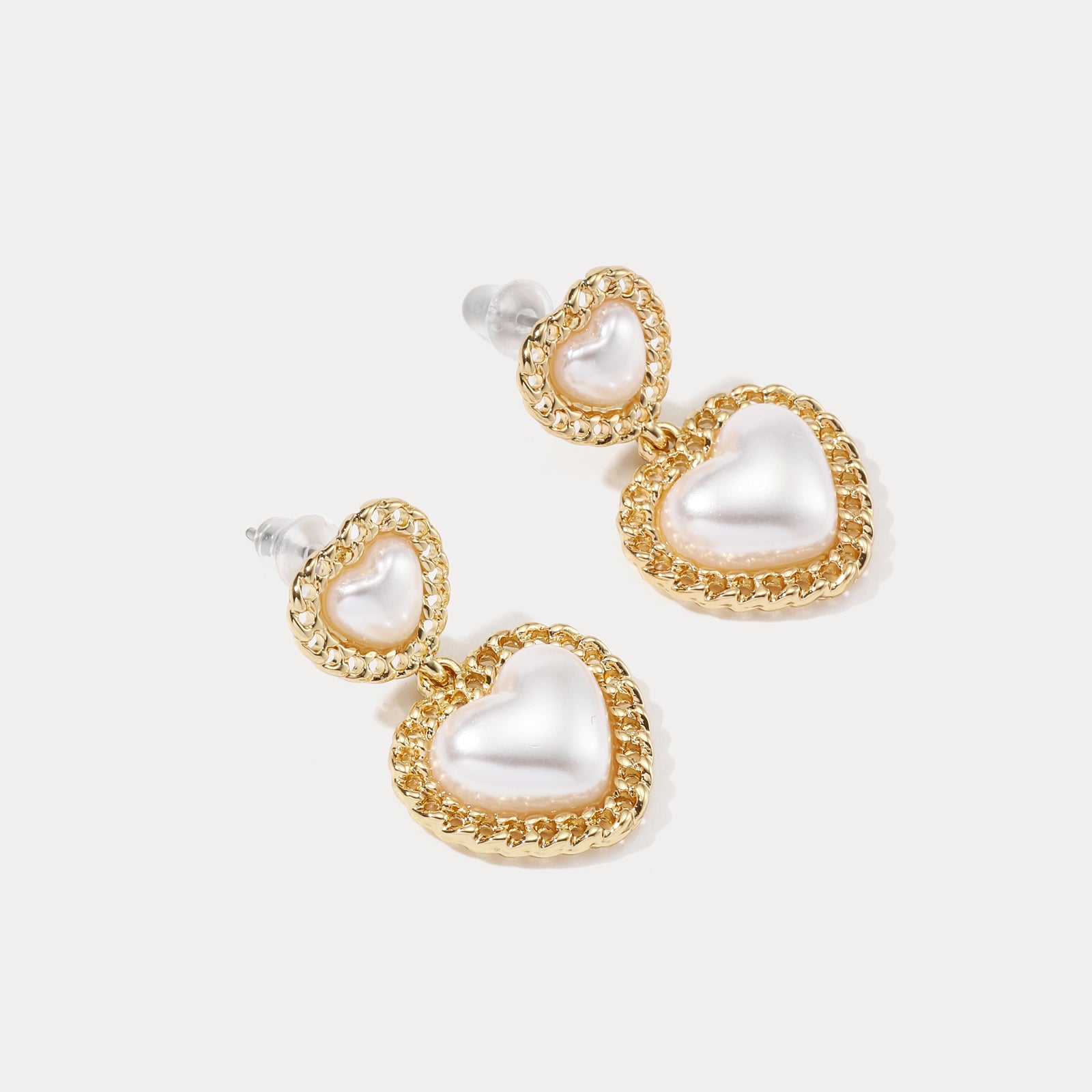 Luxurious Pearl Heart Earrings