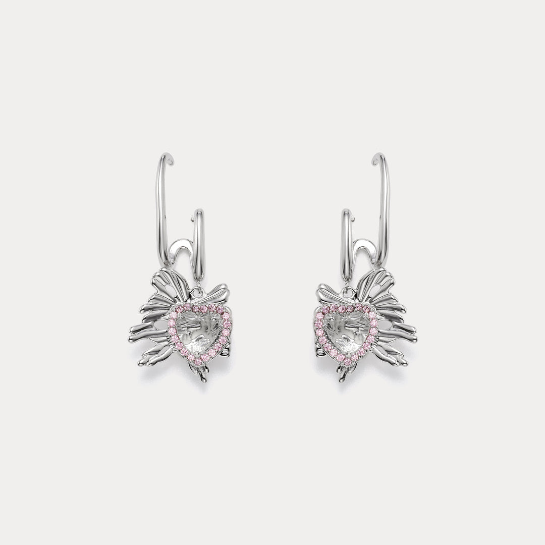 Boucles d'oreilles de coeur sirène