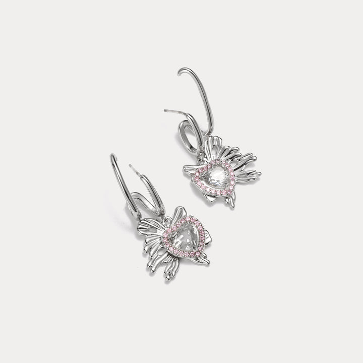 Boucles d'oreilles de coeur sirène