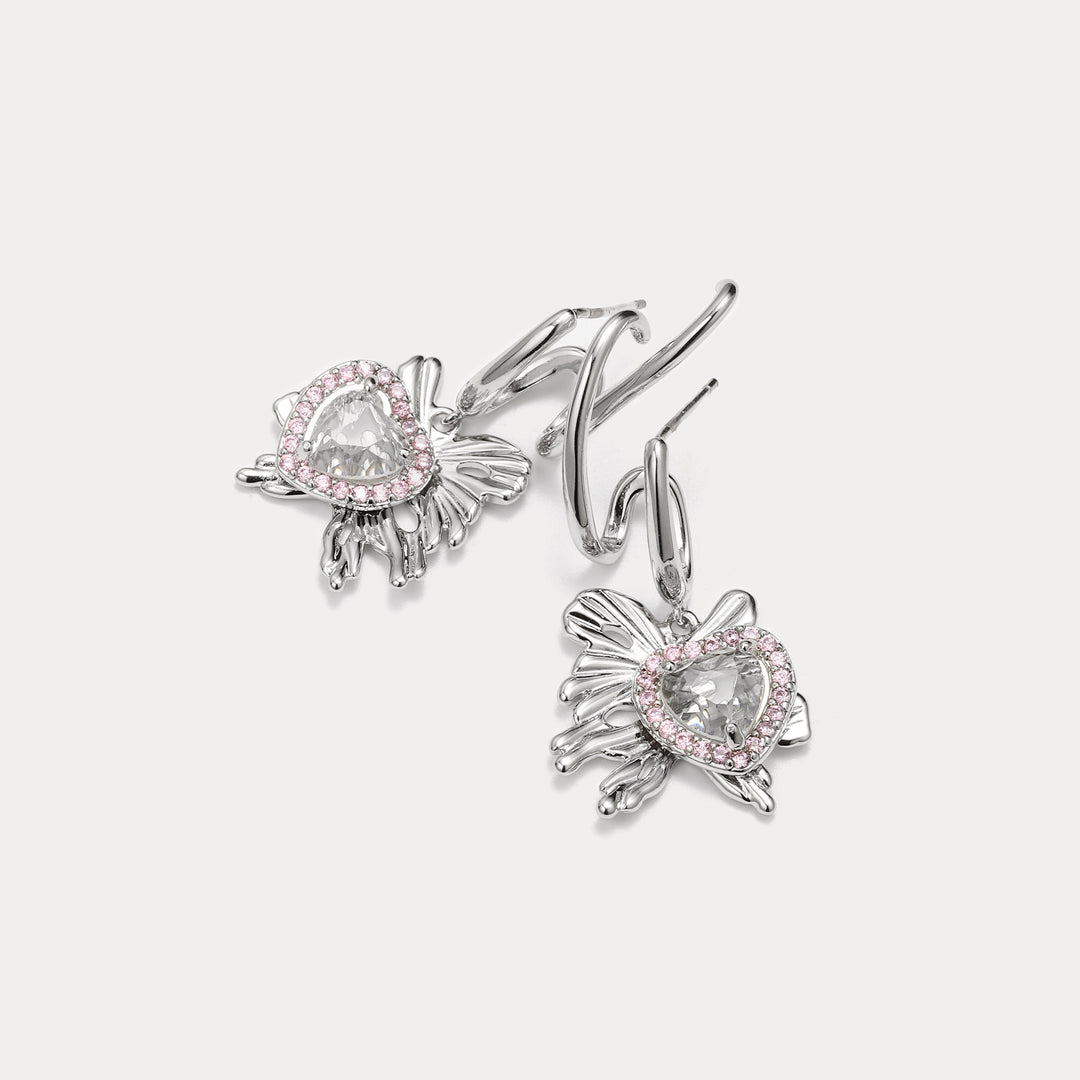 Boucles d'oreilles de coeur sirène