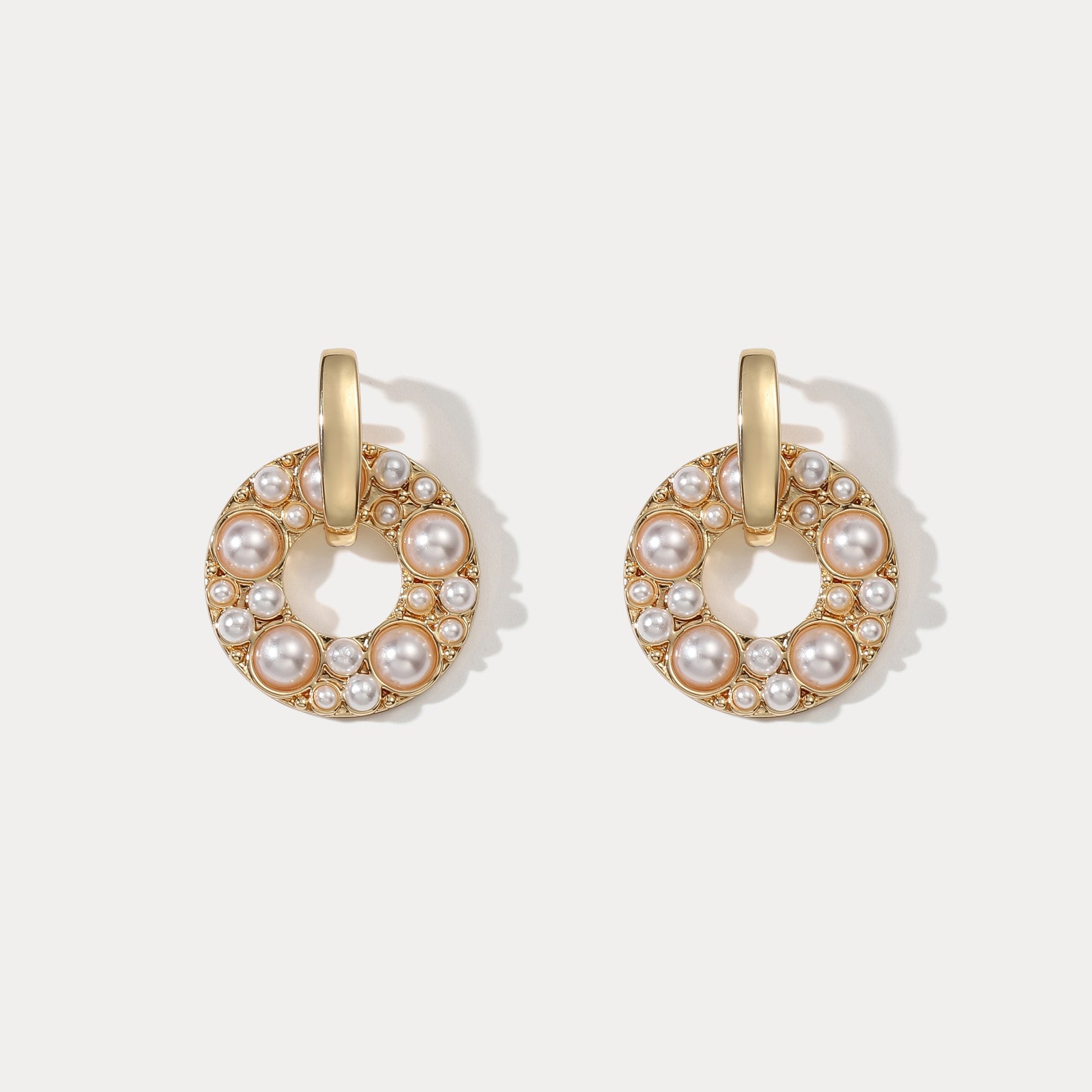 Pearl Circle Fashion Earrings Set