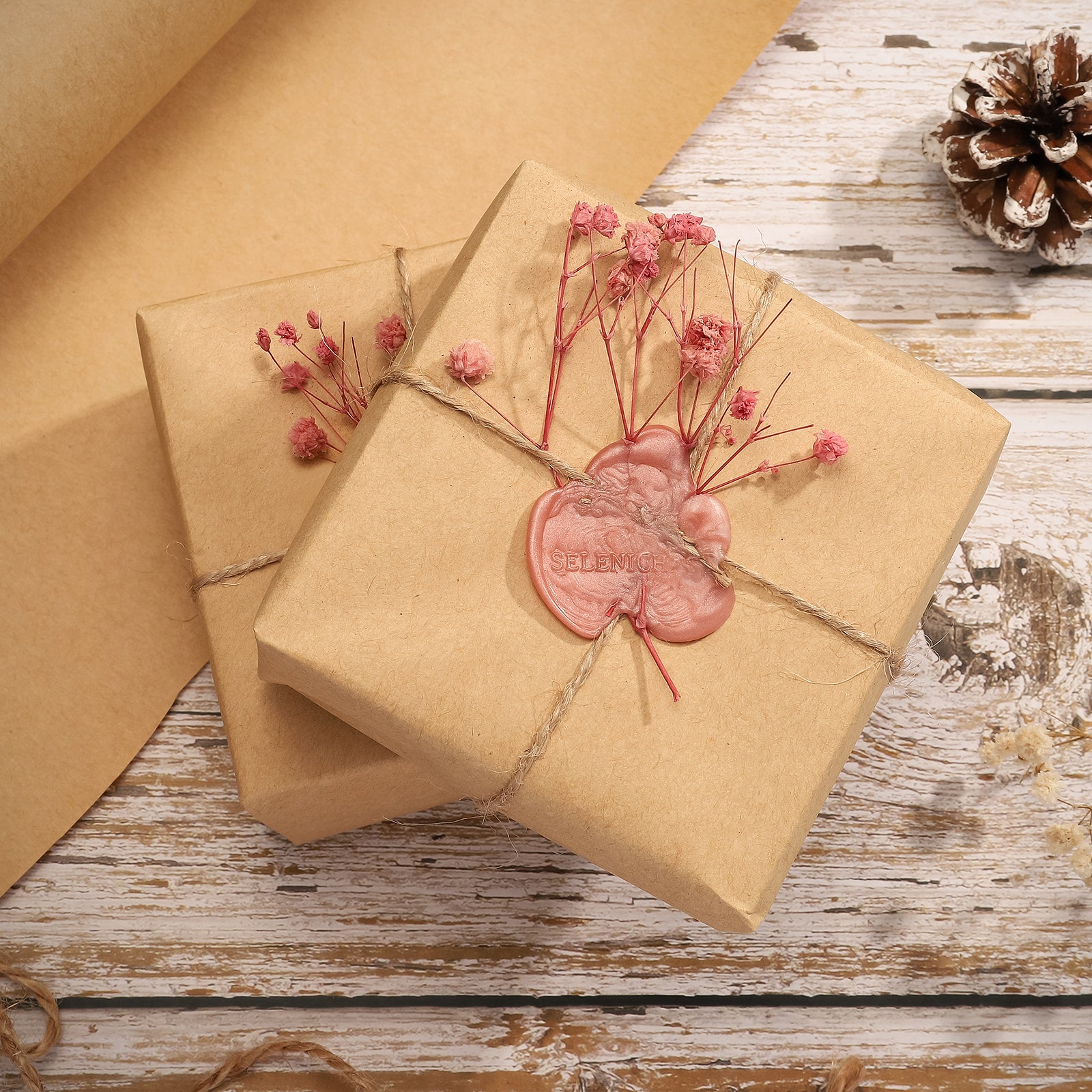 Blue Corn Poppy Gift Set with Brown Paper Gift Wrapping