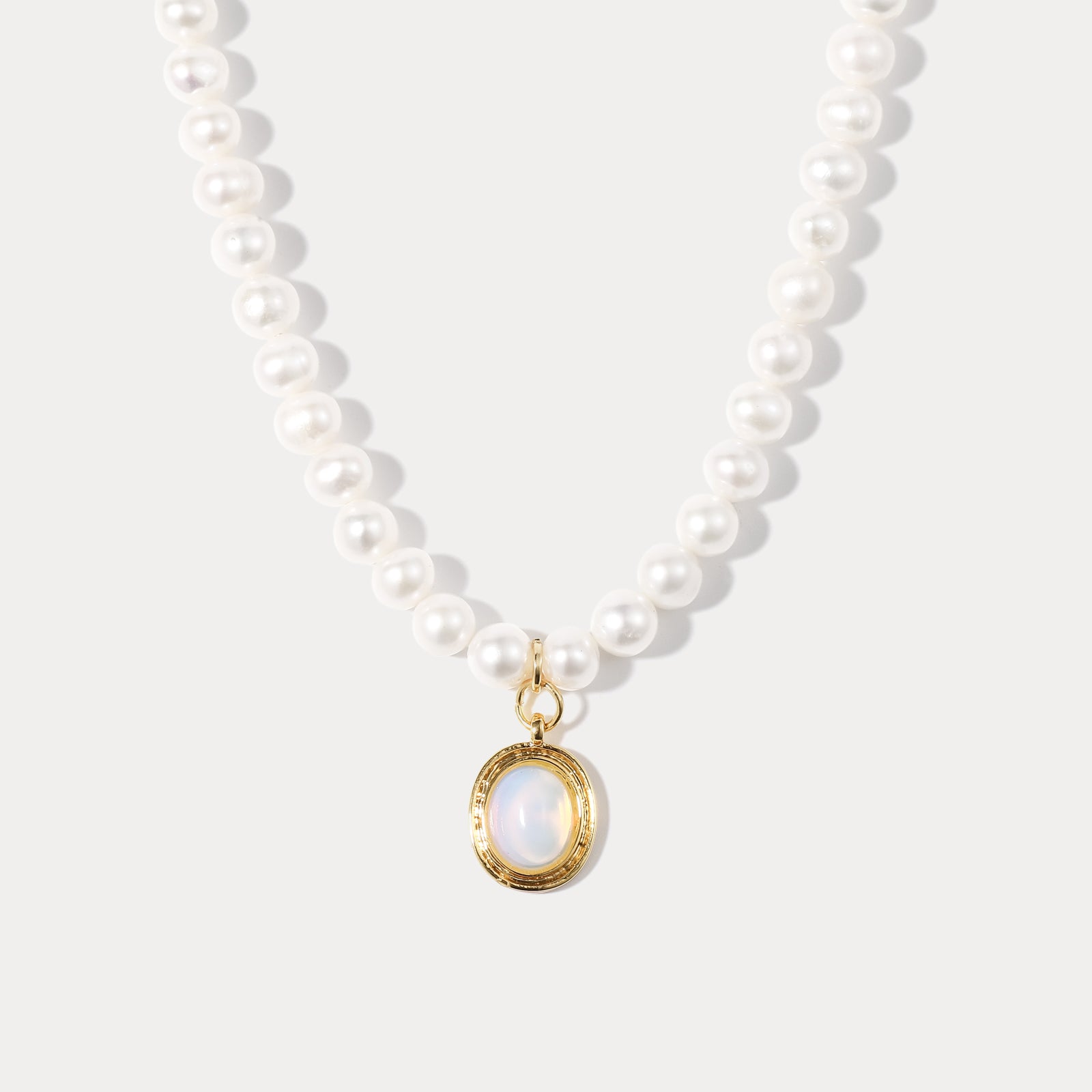 Selenichast Moonstone Pearl Necklace