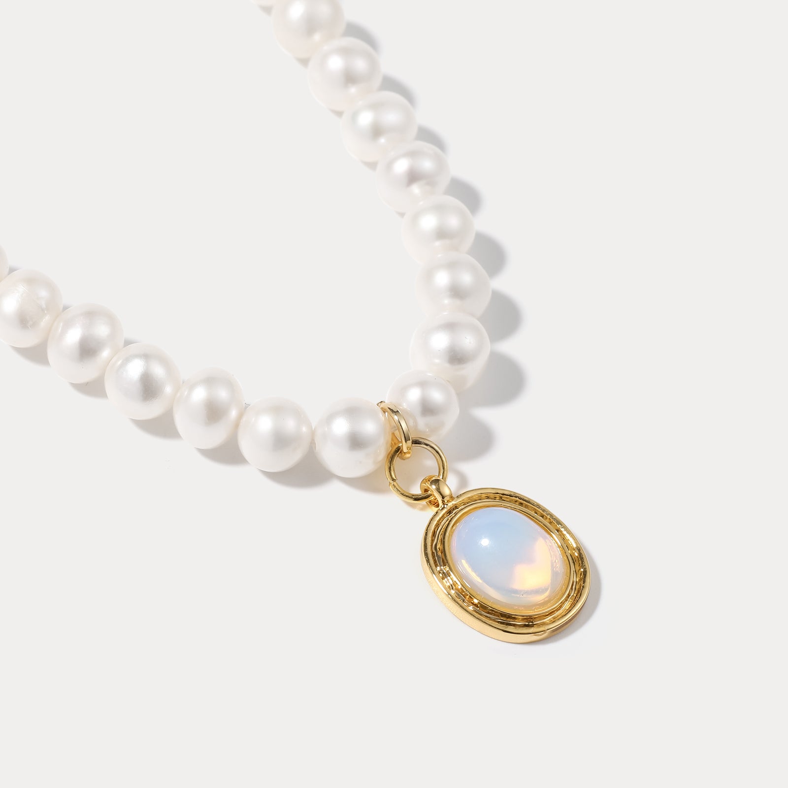 Moonstone Pearl Statement Necklace