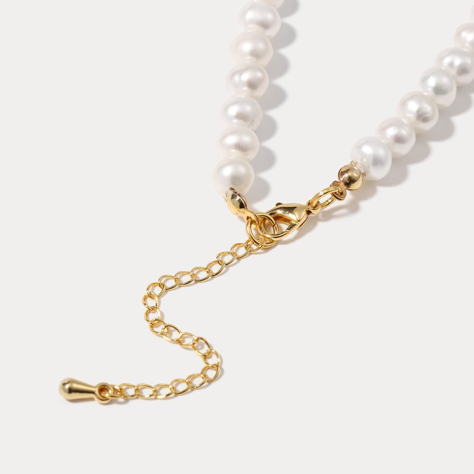 Moonstone Pearl Chain Necklace