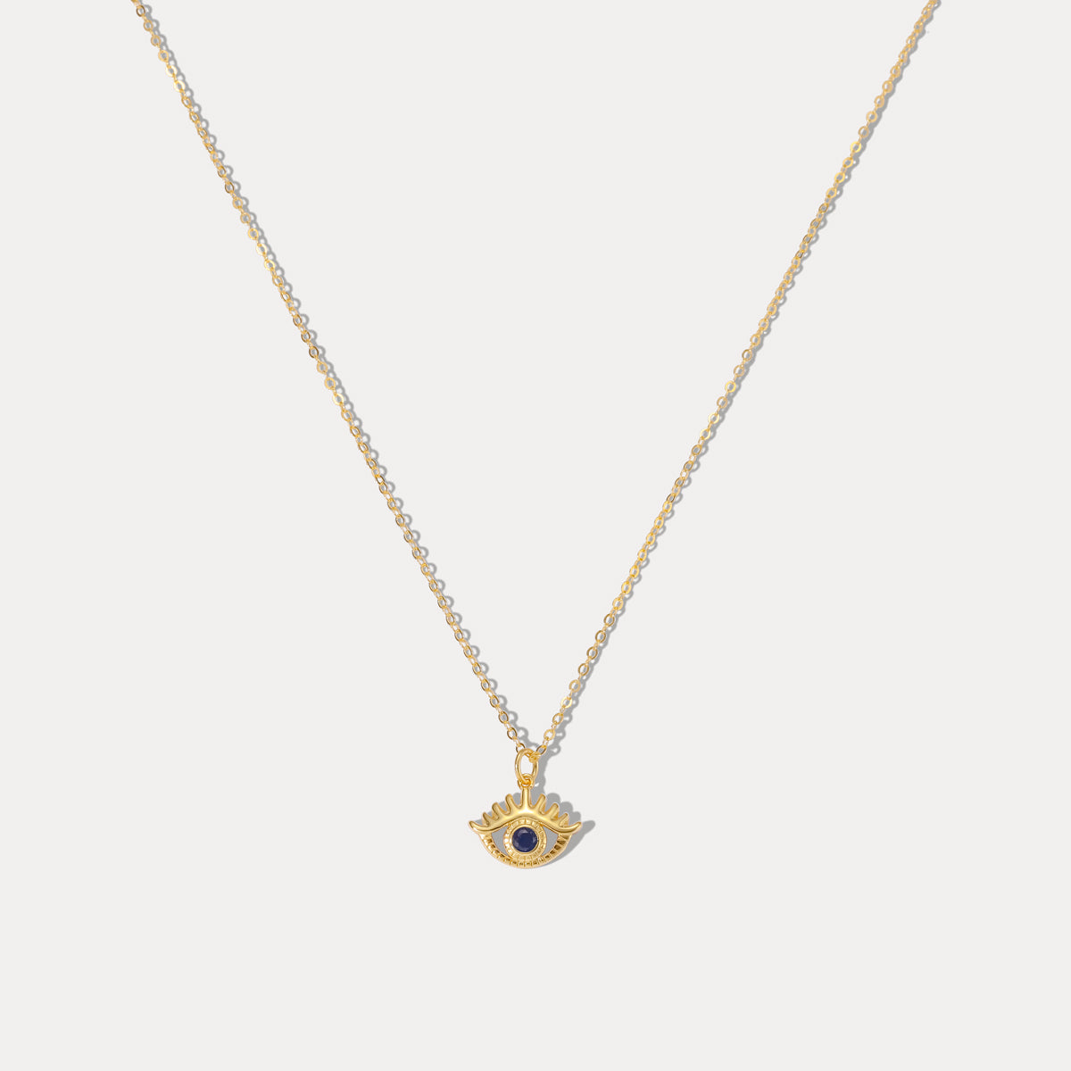 sapphire diamond hollow eye chain silver necklace