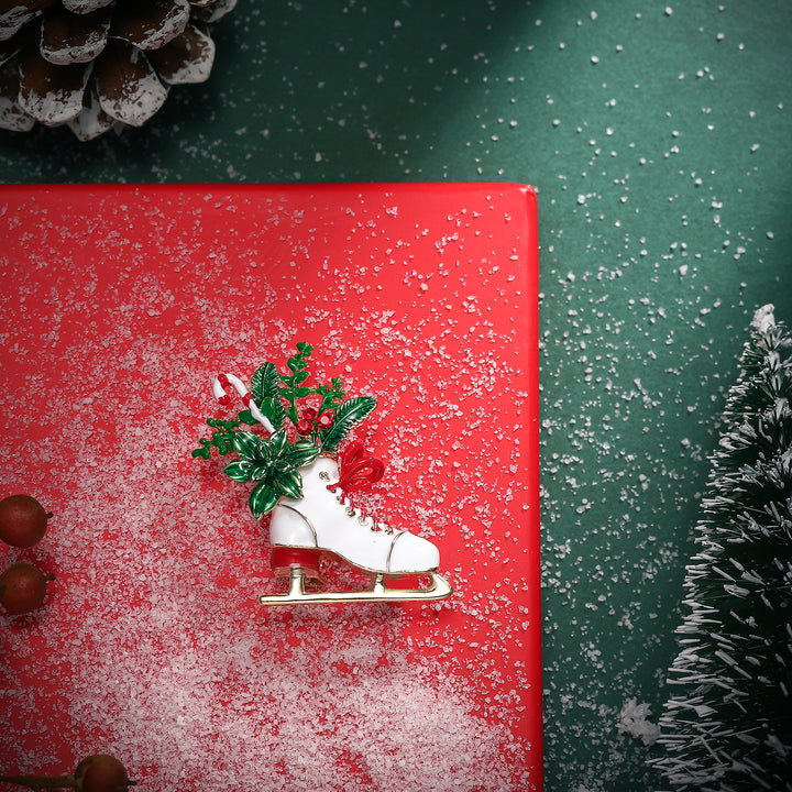 Christmas Skate Brooch