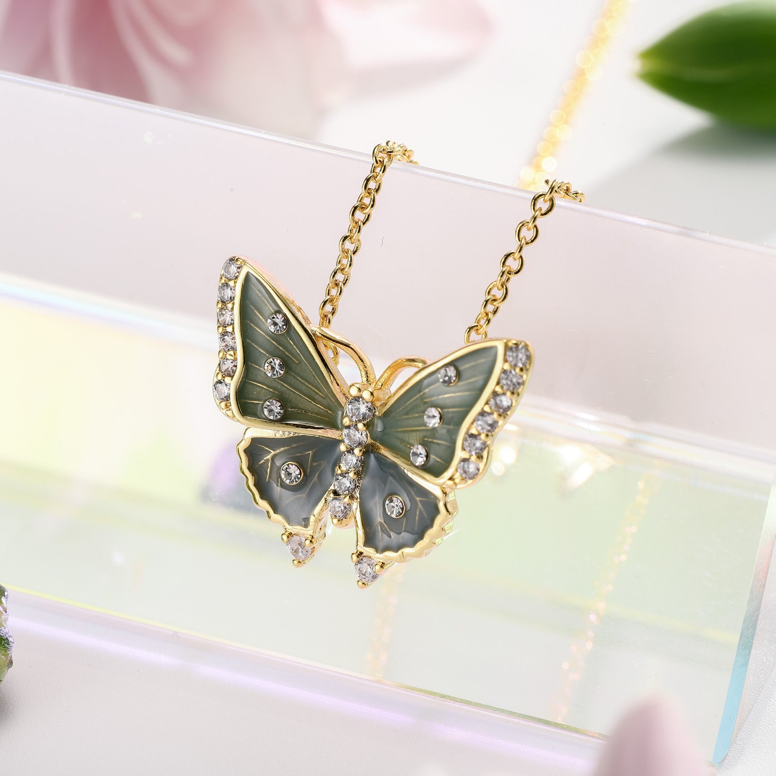 butterfly necklace autumn jewelry