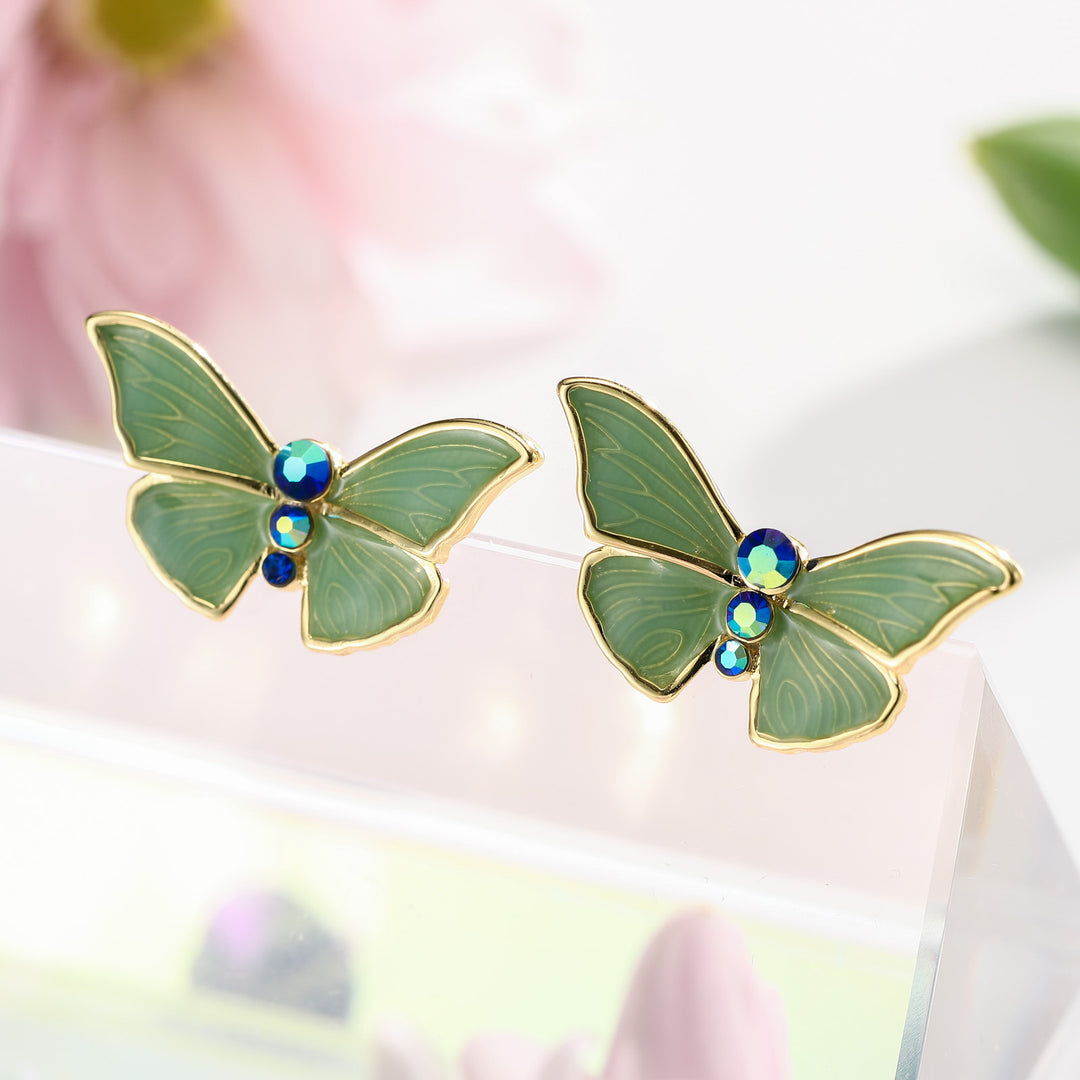 Butterfly Stud Silver Earrings