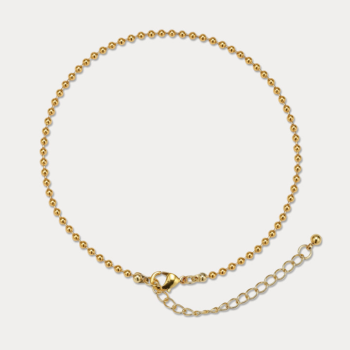 Selenichast Simple Gold Little Ball Link Anklet