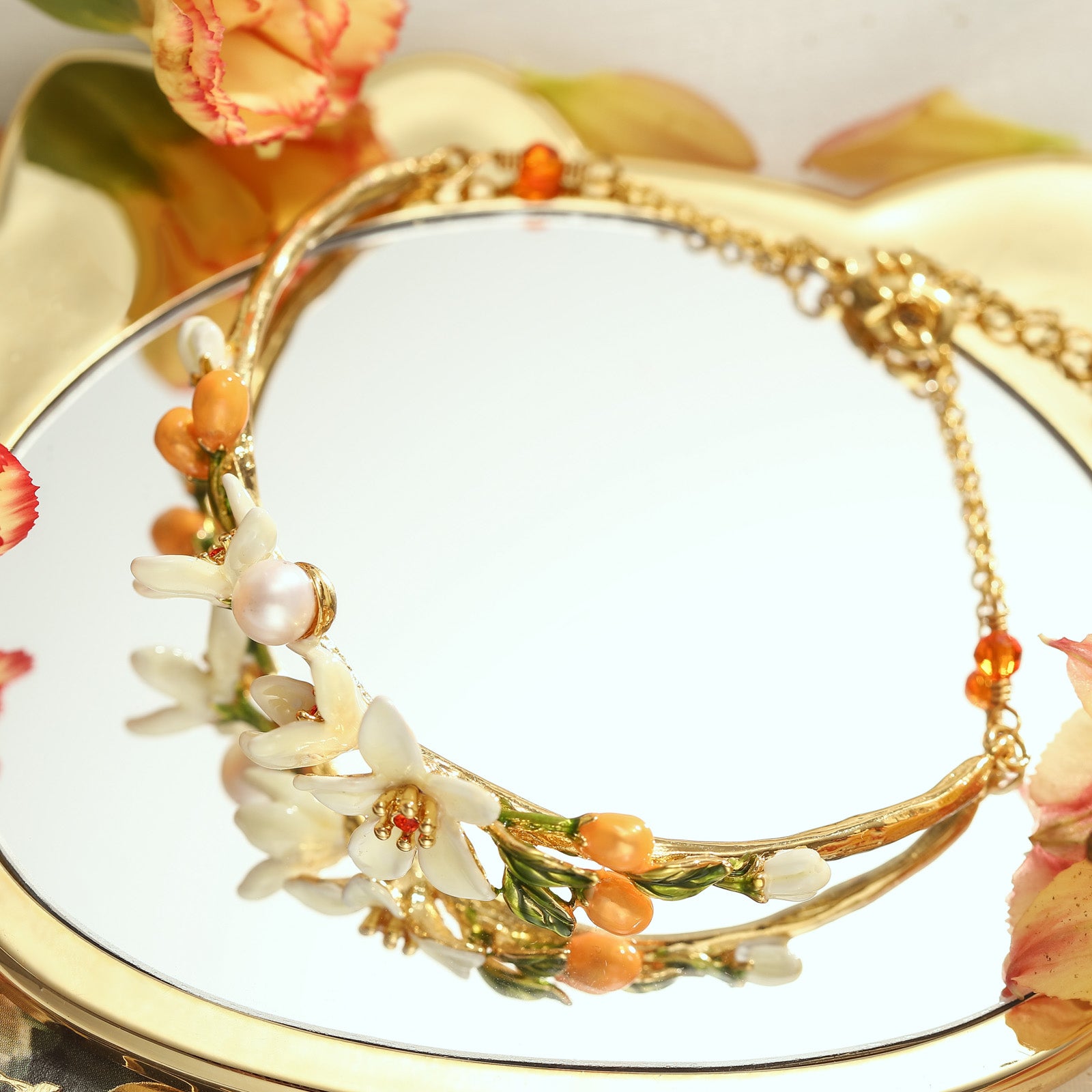 orange blossom thin bracelet