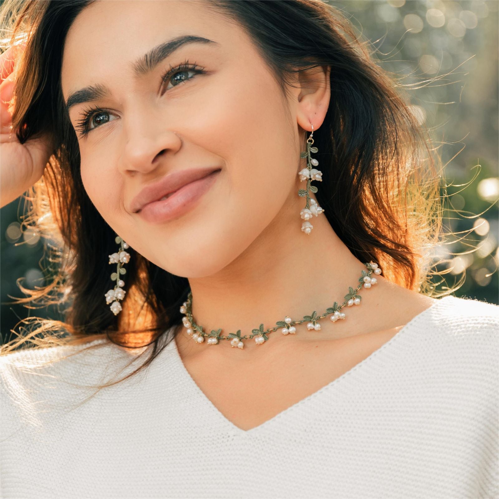 Lily Of The Valley Choker and Earrings