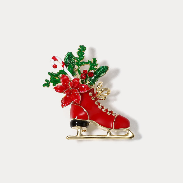 Christmas Skate Brooch