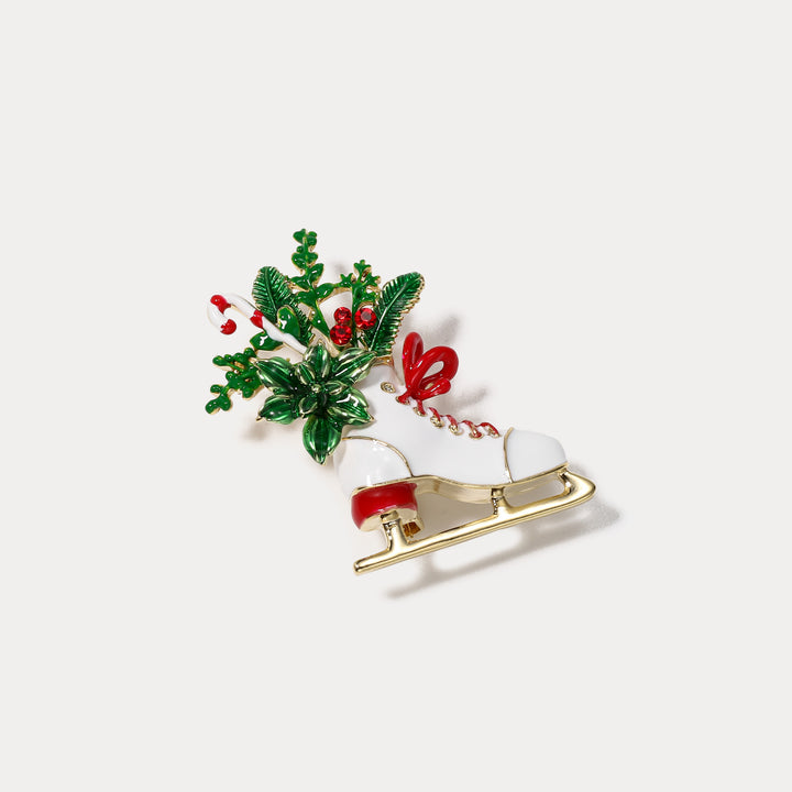 Broche de patinage de Noël