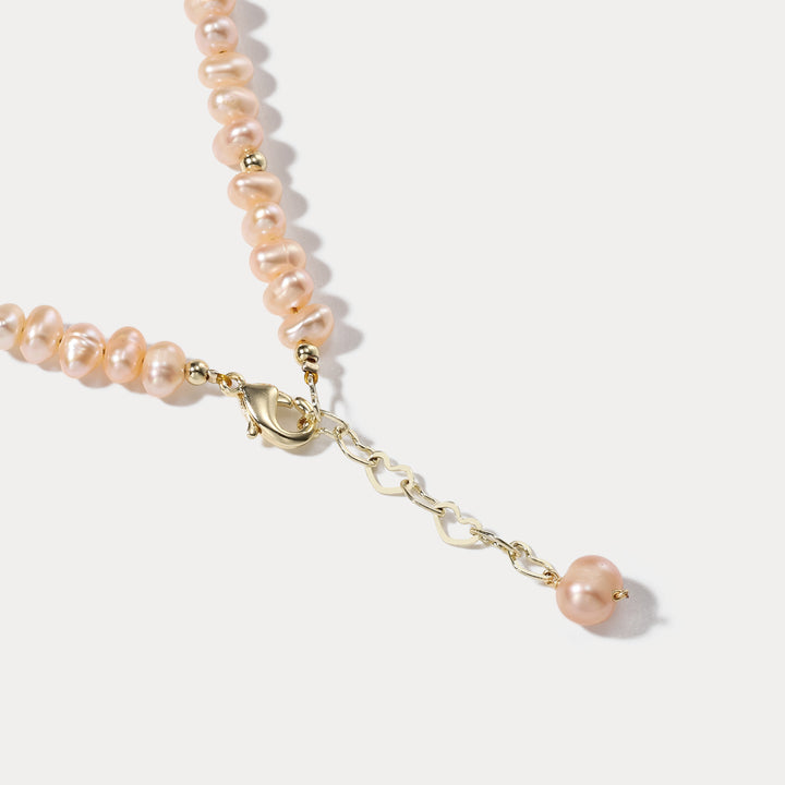 Selenichast Pink Pearl Necklace