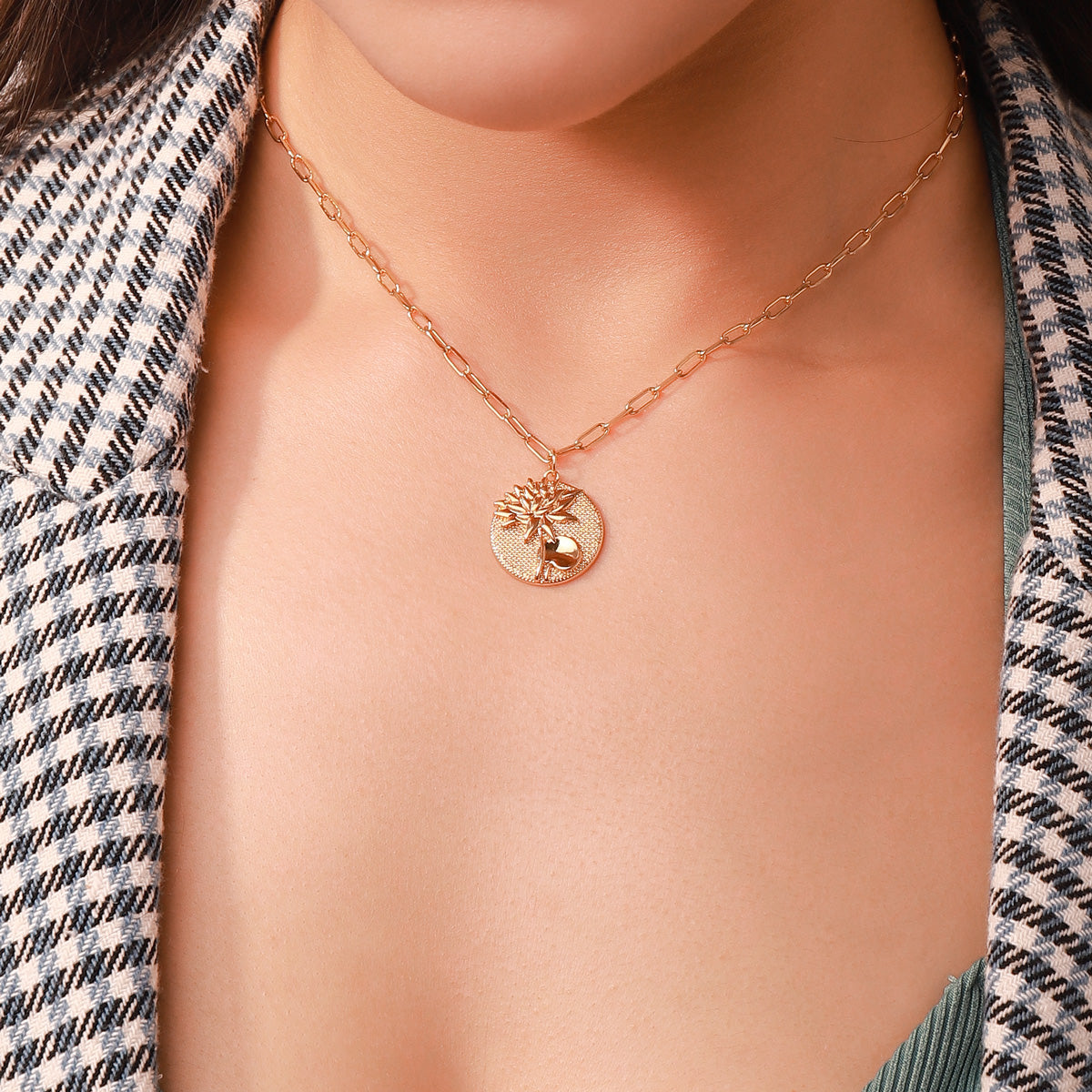 birth floral pendant lotus necklace july
