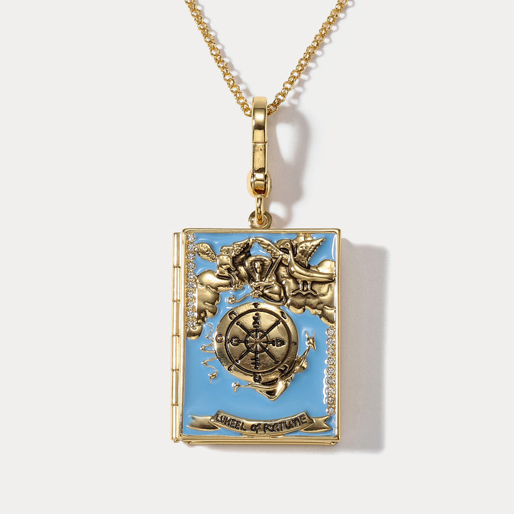 Tarot Locket Necklace-Wheel Of Fortune