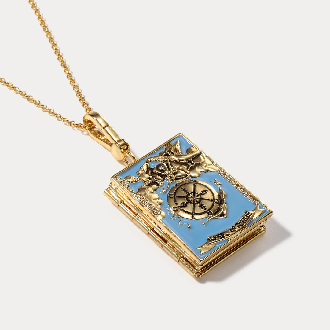 Tarocchia Locket Necklace Wheel of Fortune