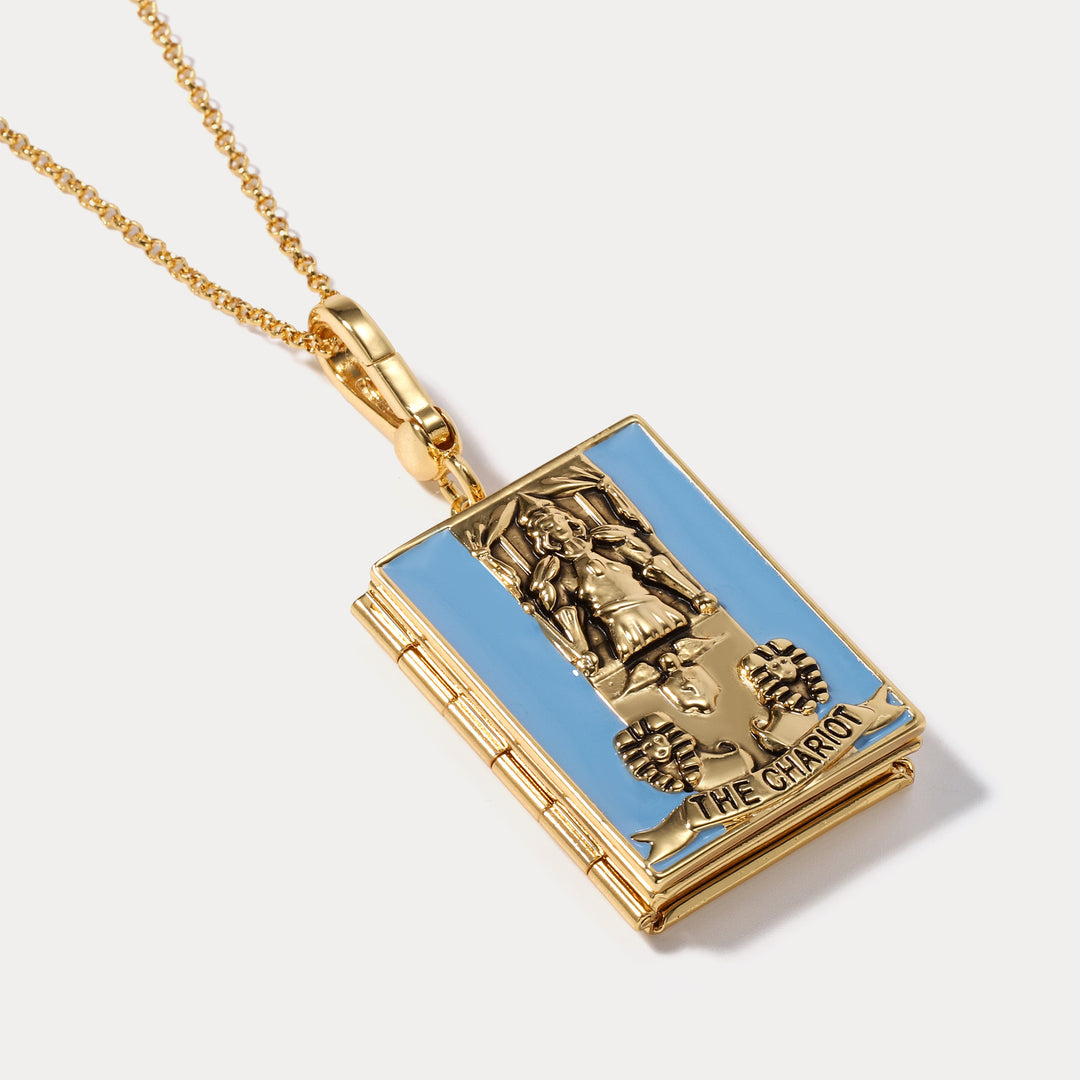 Tarot Locket Necklace-The Chariot