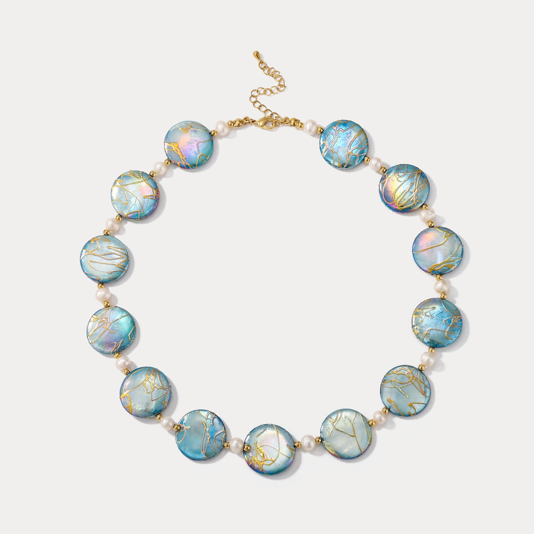 Selenichast blue sea shell necklace