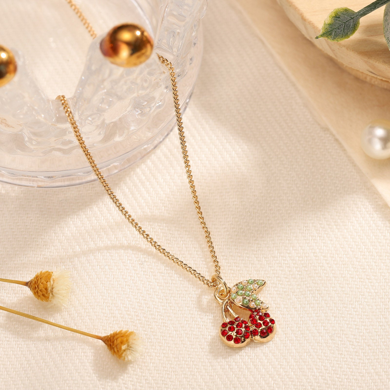 Summer Cute Cherry Necklace