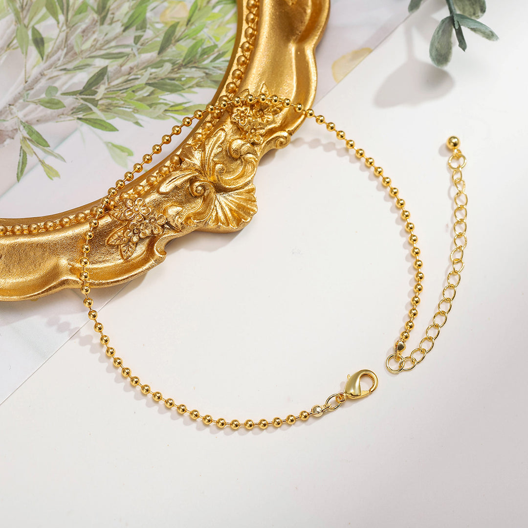 simple gold little ball link fashion anklet