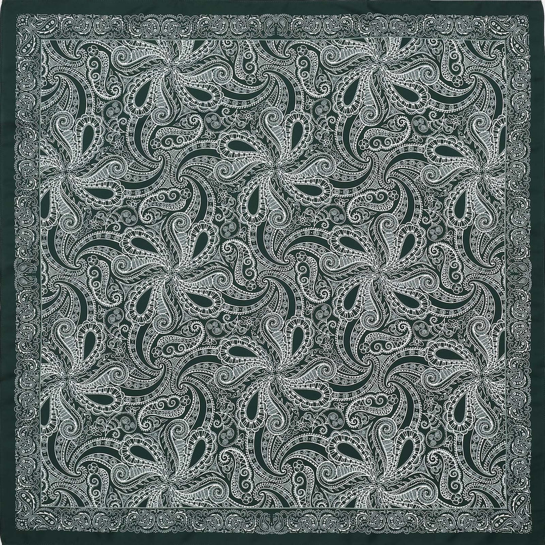 Green Paisley Square Scarf