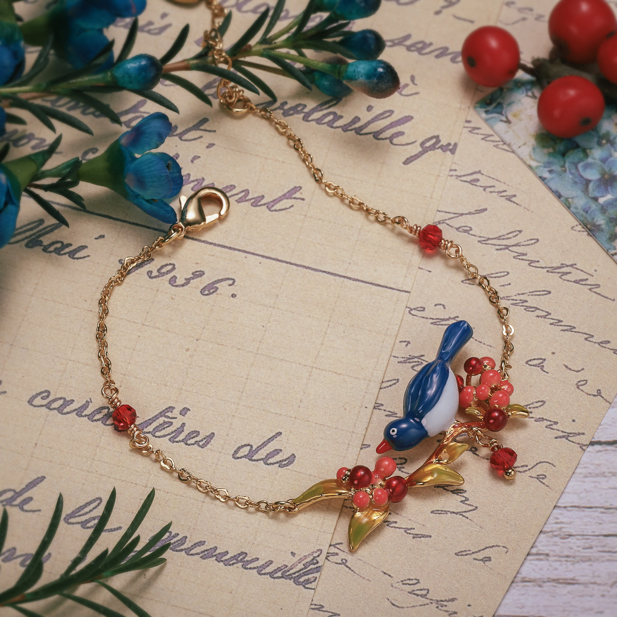 pair of lovebirds beads bracelet