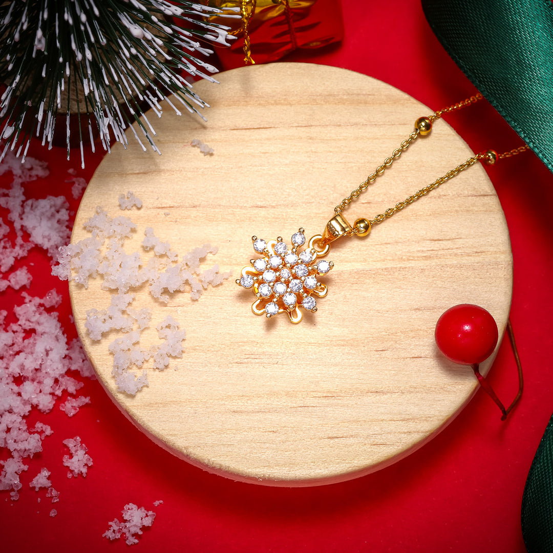 Rotating Snowflake Necklace