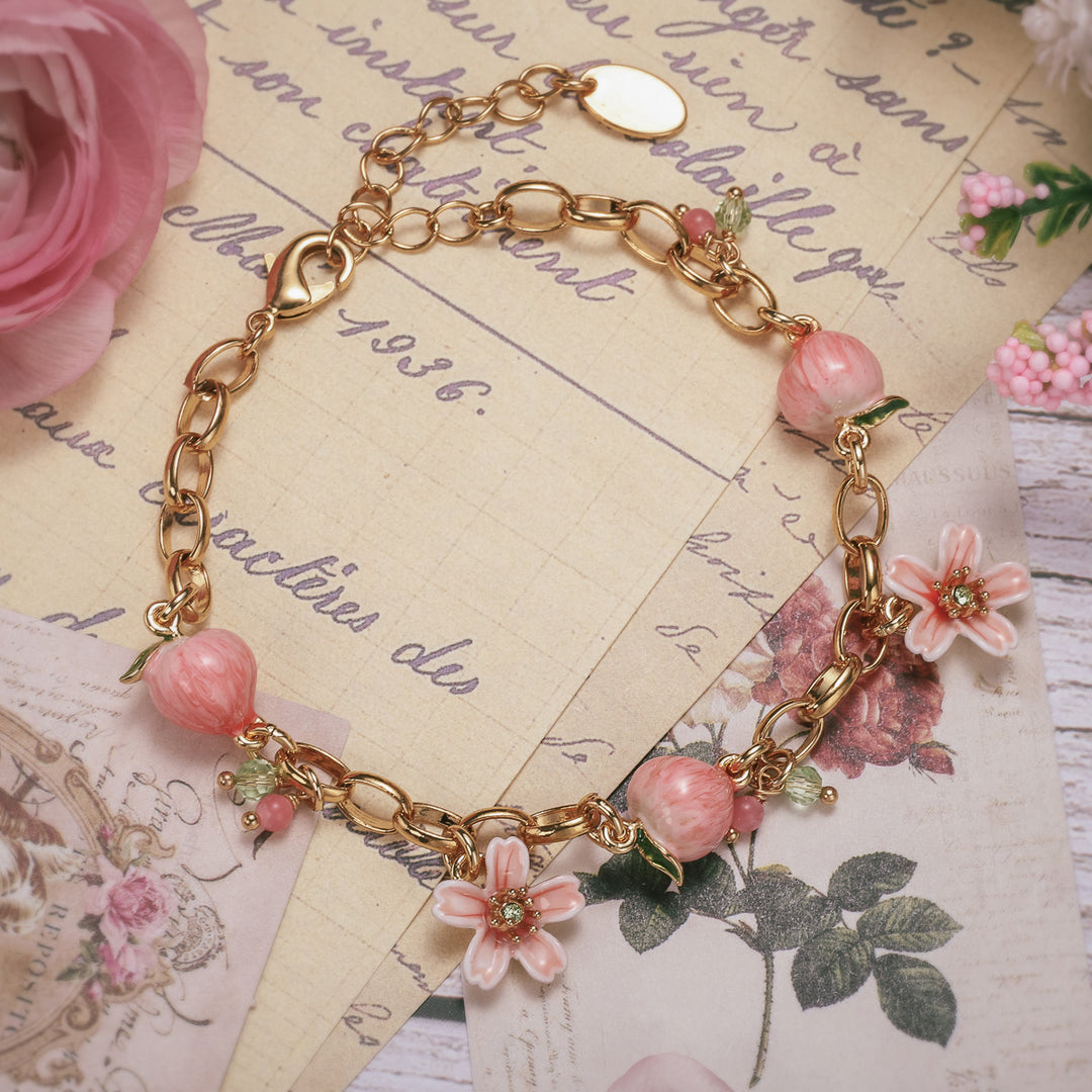 peach blossom chain bracelet
