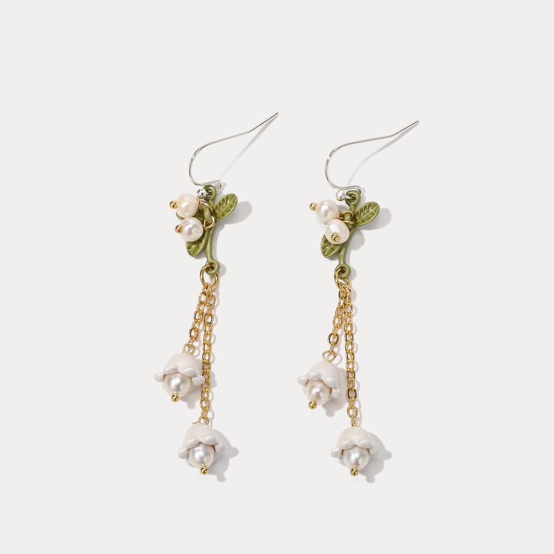 Lily Of The Valley Tassel Silver Earrings