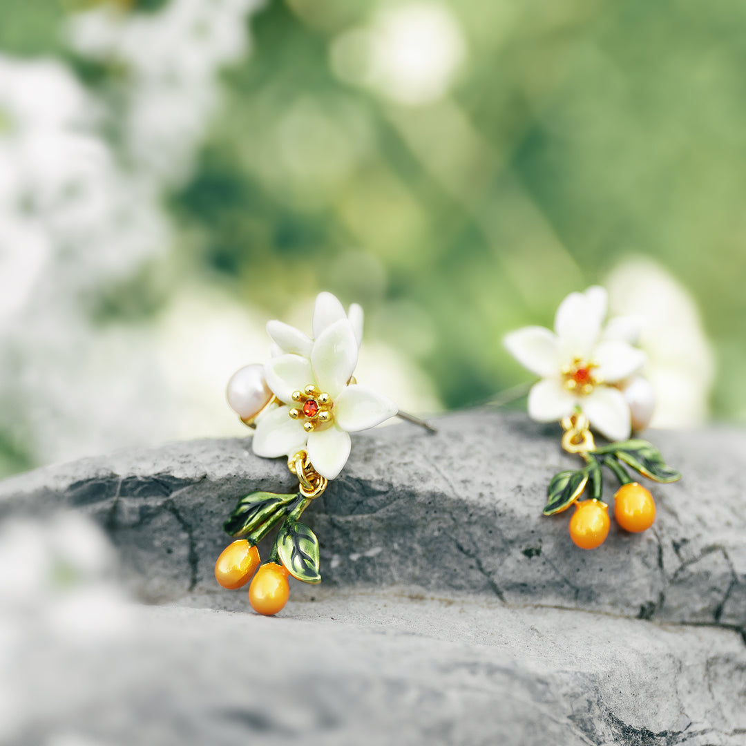 Orange Blossom Pearl Earrings