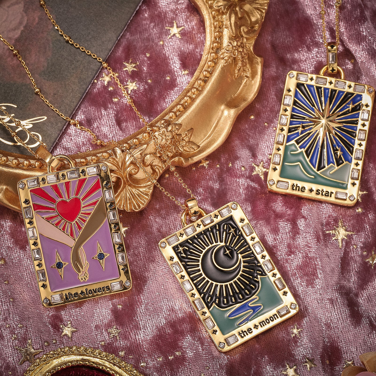 The Lovers Tarot Necklace Set