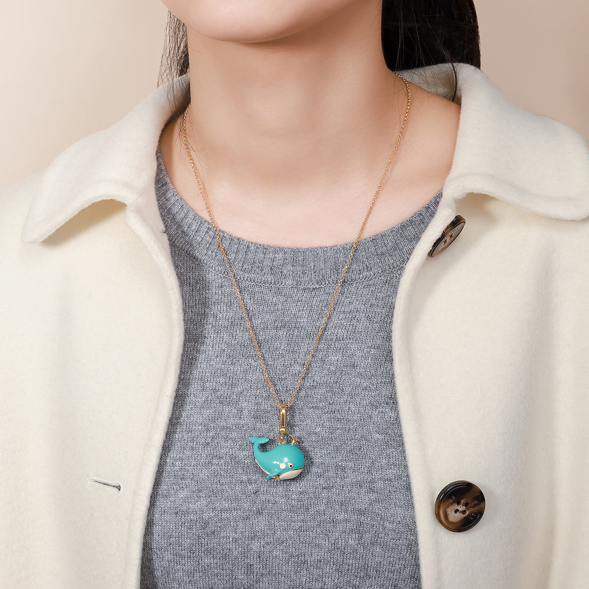 whale locket pendant necklace