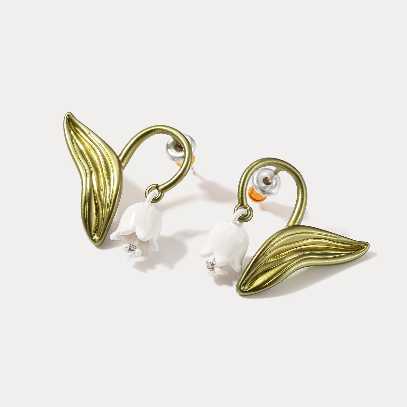 Lily Of The Valley Stud Brass Earrings