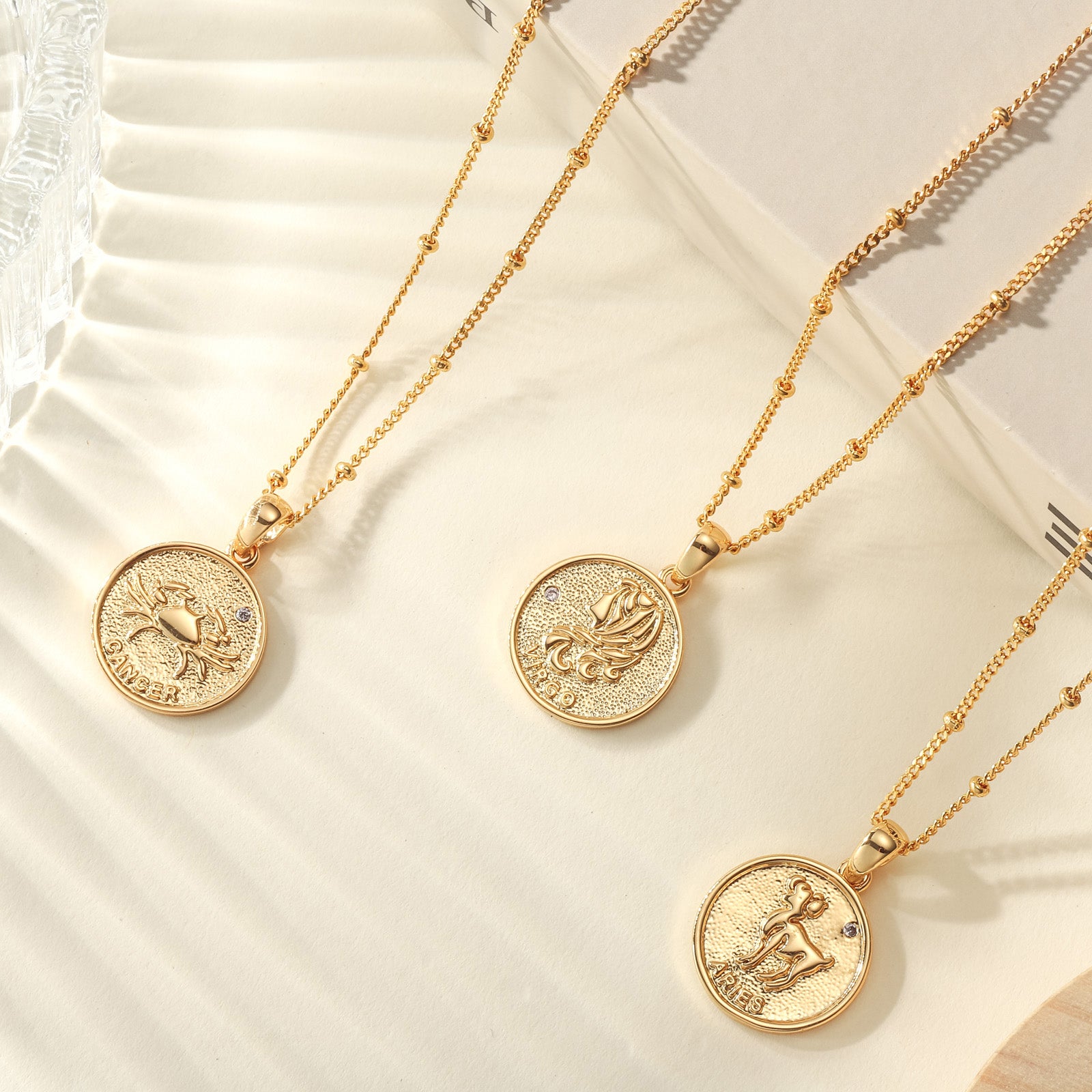 Constellation Coin Gold Pendant Necklace