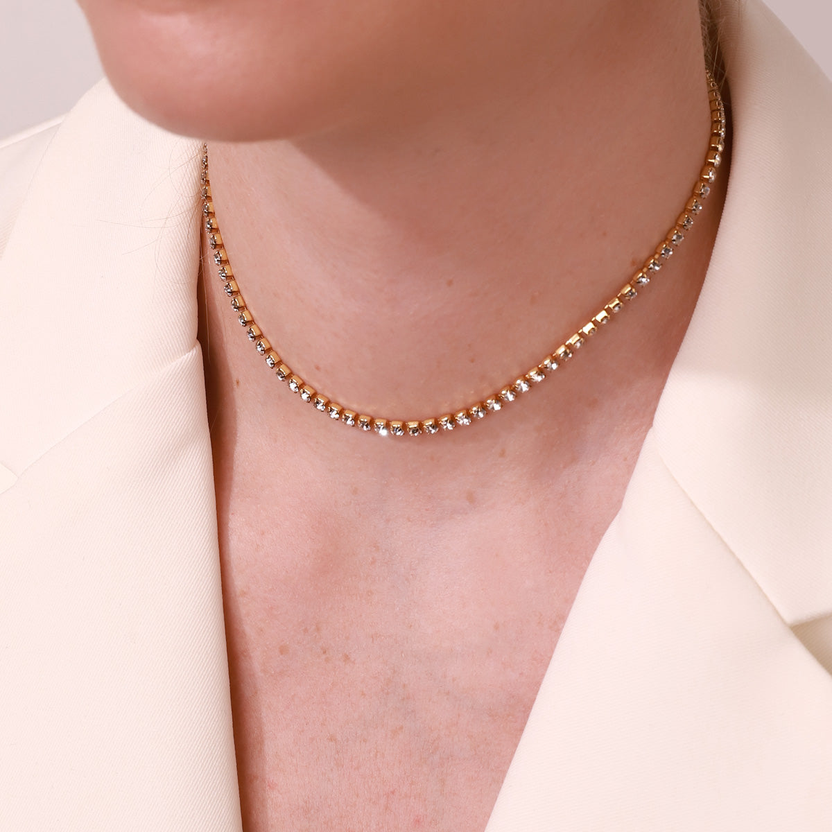 gold diamond link chain necklace