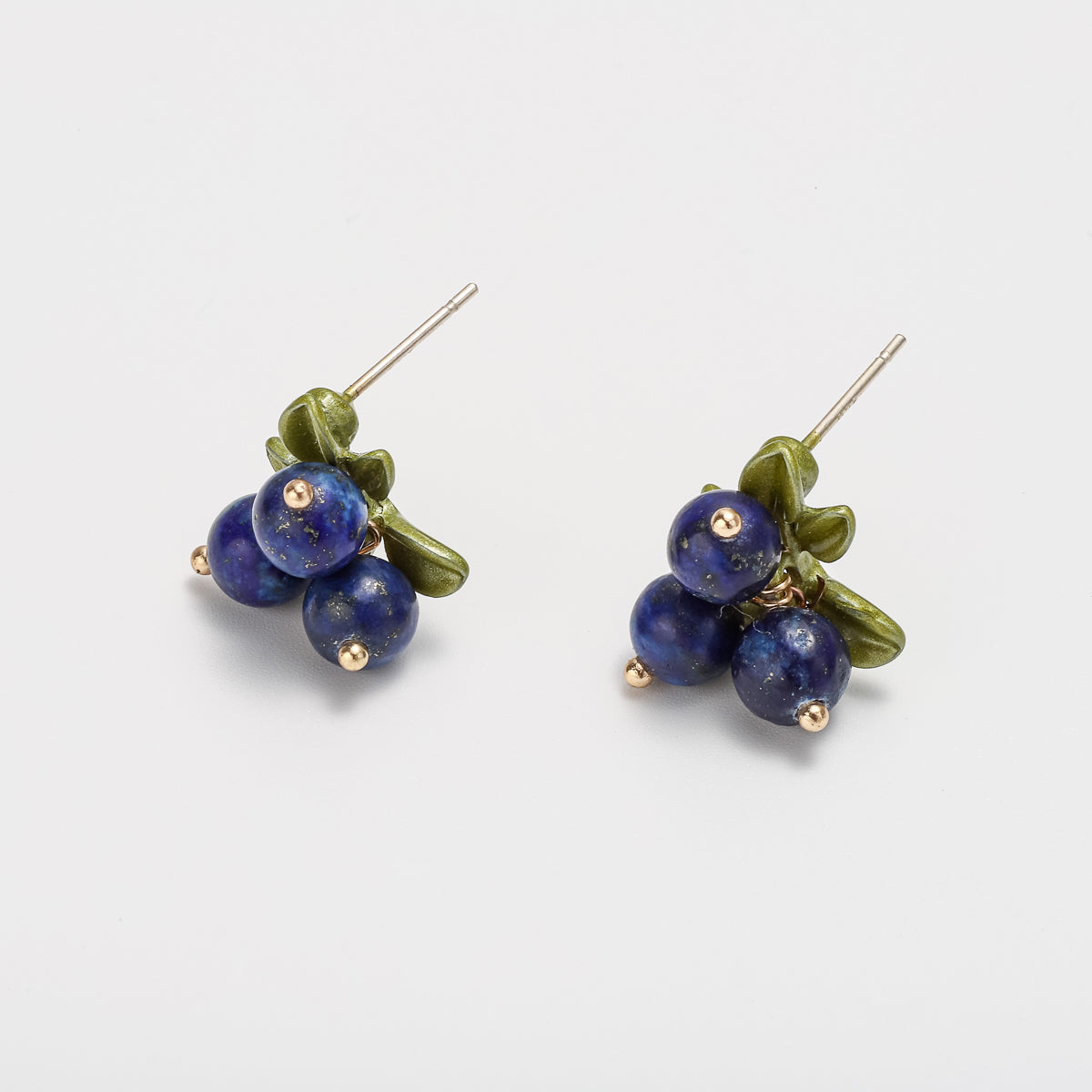 blueberry stud silver earrings
