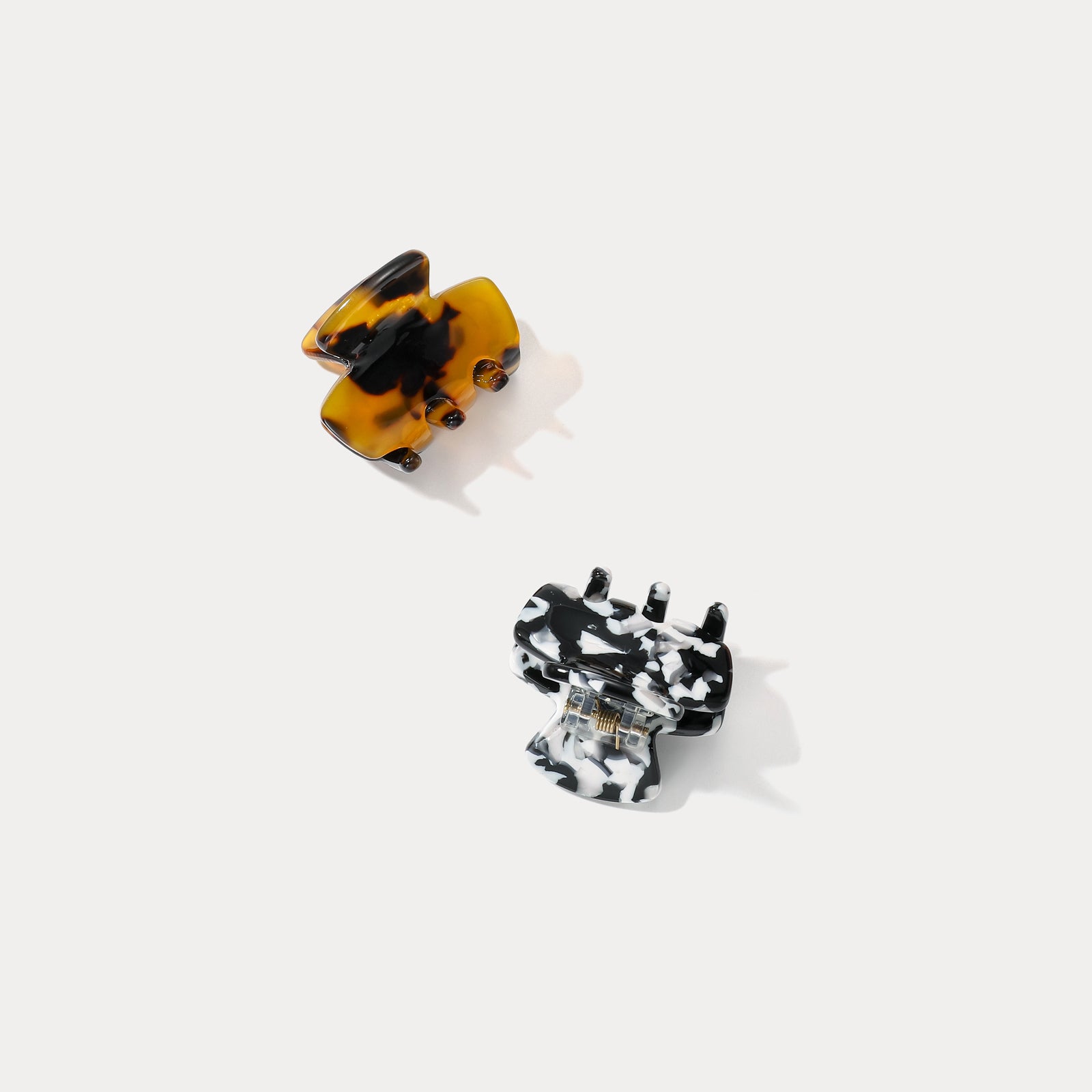 Amber Mini Hair Claw Clips Set for Two