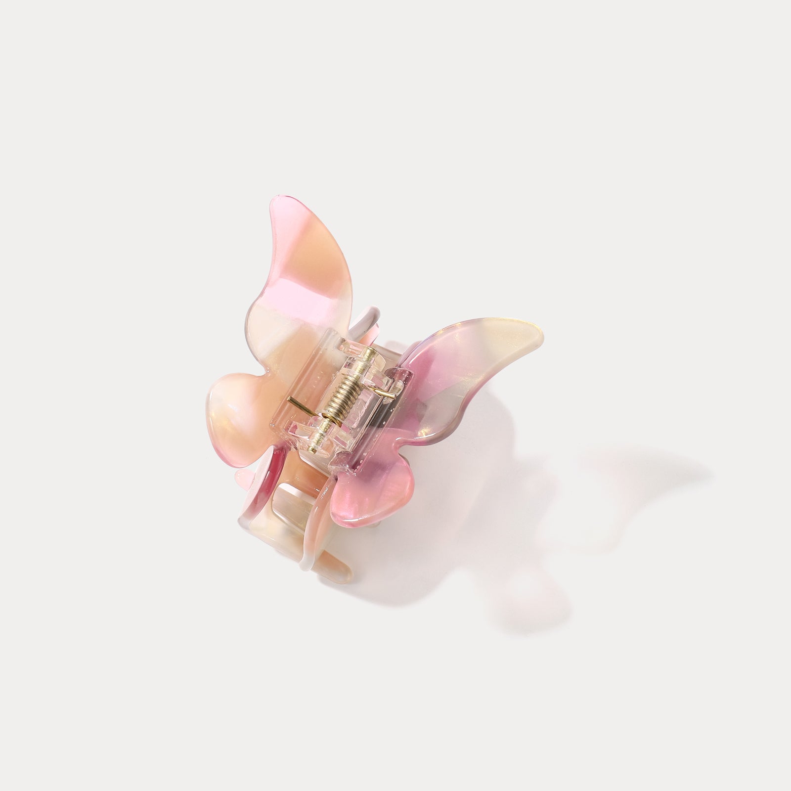 Pink Butterfly Colorblock Claw Clips